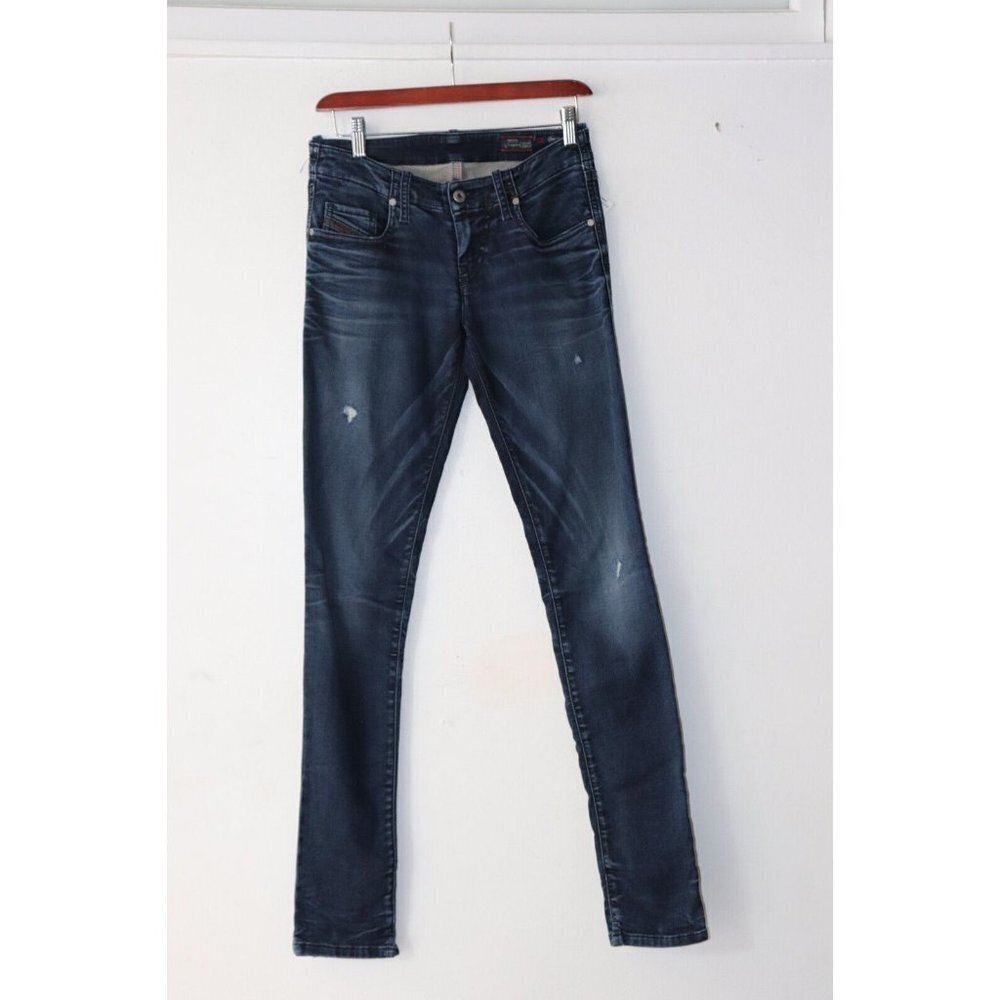 Diesel Womens Size 25 XS Dark Blue Grupee Jeans Sweat Pants Skinny Stretch Denim
